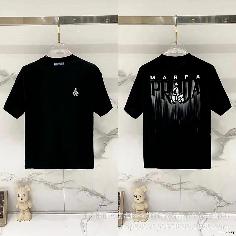 Prada Marfa Streetwear Style Black Short-sleeve T-shirt