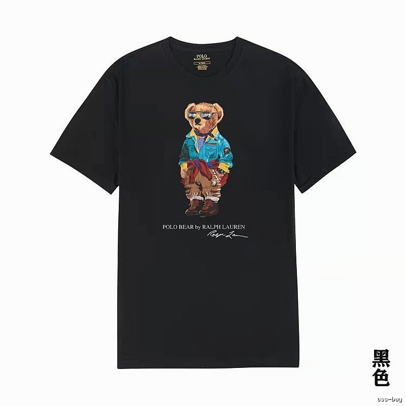Ralph Lauren bear trendy brand black T-shirt