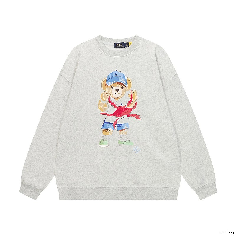 Ralph Lauren cartoon bear light gray sweatshirt