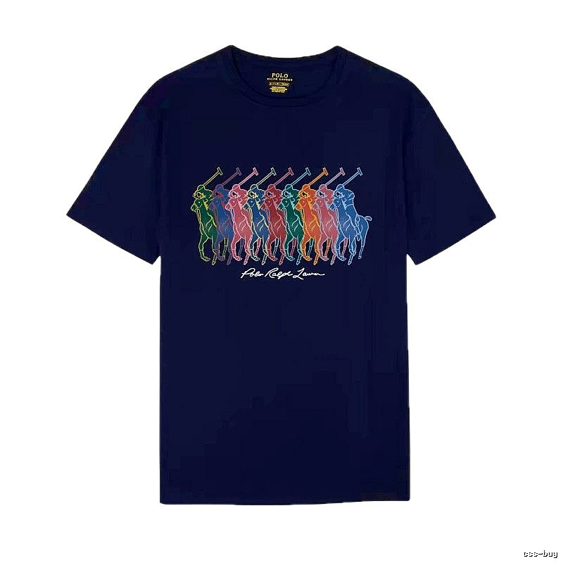 Ralph Lauren colorful retro-style royal blue T-shirt