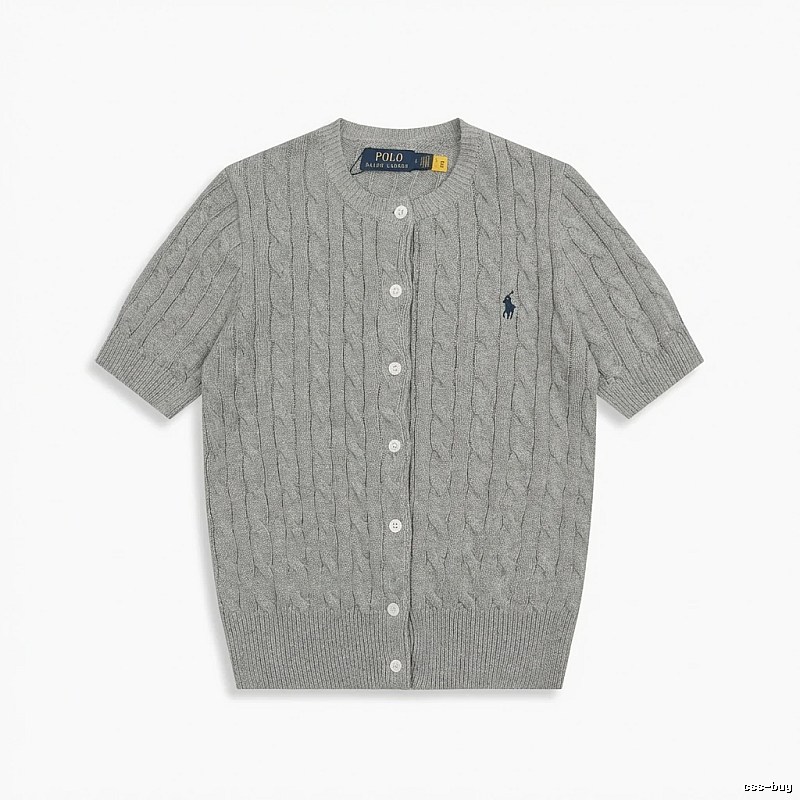 Ralph Lauren knitted retro-style grey cardigan