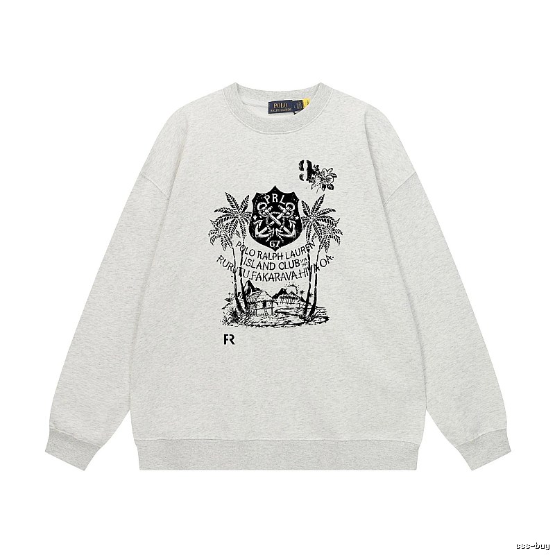 Ralph Lauren retro-style light gray sweatshirt