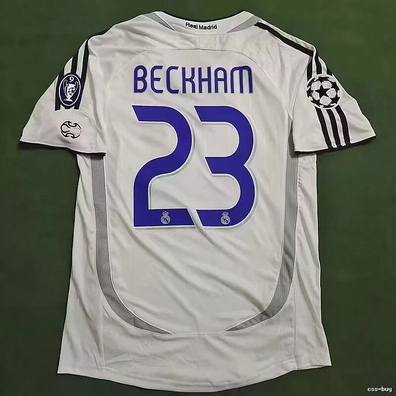 Real Madrid Logo Detail Retro Teka soccer jersey White Retro Football with Functional Detail