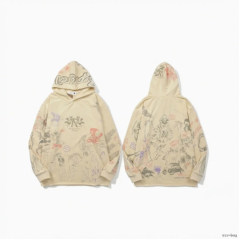 Represent Graffiti Style Beige Hoodie