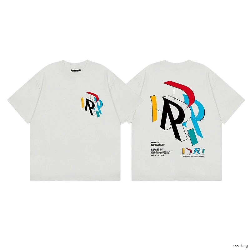 Represent Large R Printed Street Style White T-Shirt