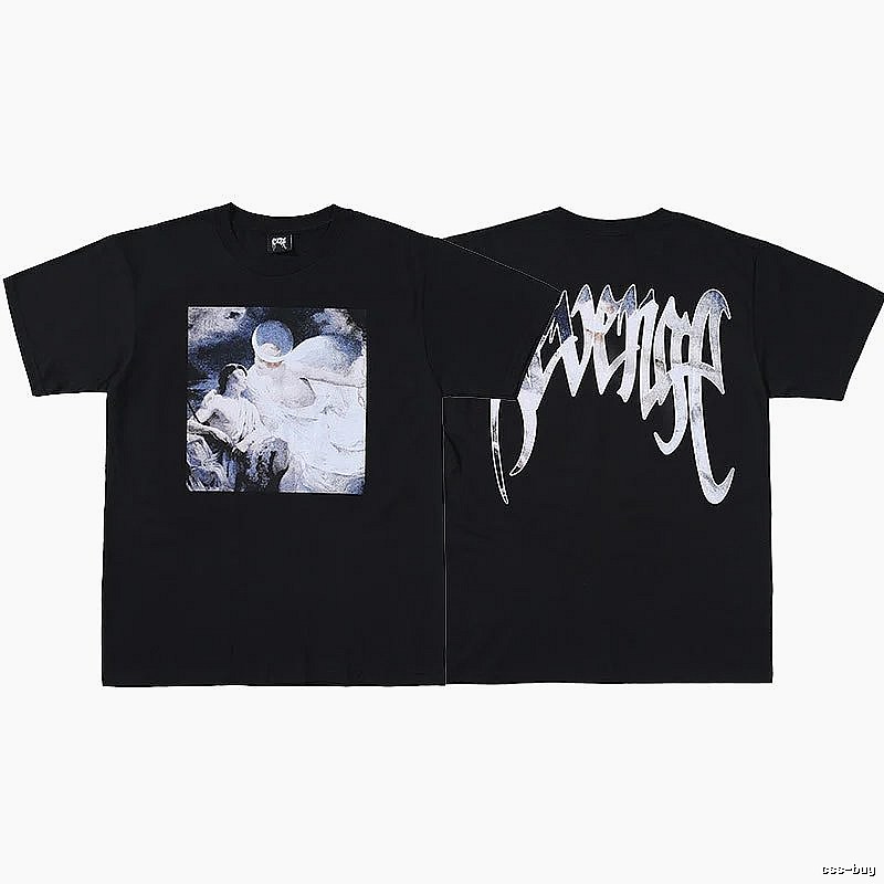 Revenge Black Skull Graphic T-Shirt Casual Layering