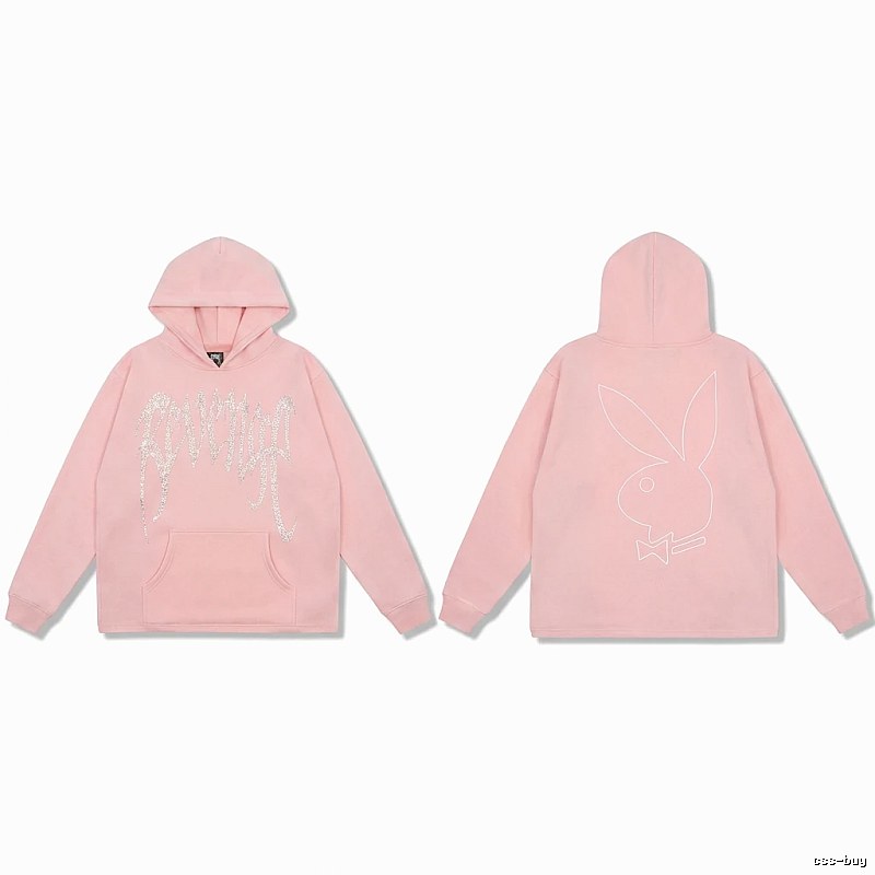 Revenge rabbit print pink hoodie