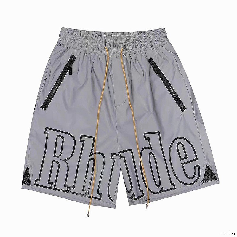 RHUDE letter trendy brand gray shorts