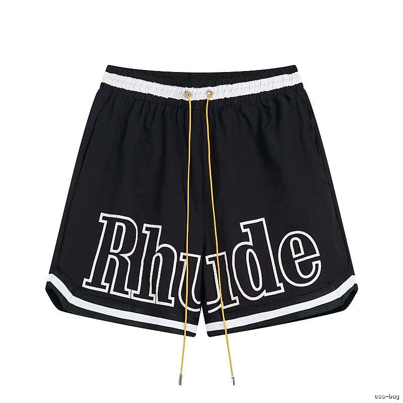RHUDE lettered sporty shorts