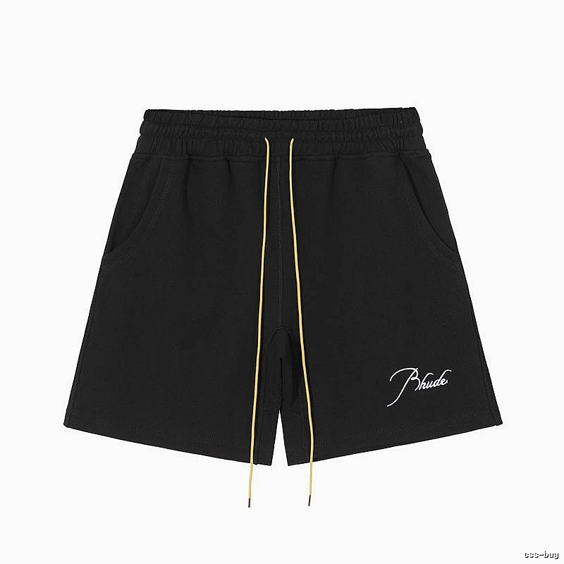 RHUDE minimalist style black shorts