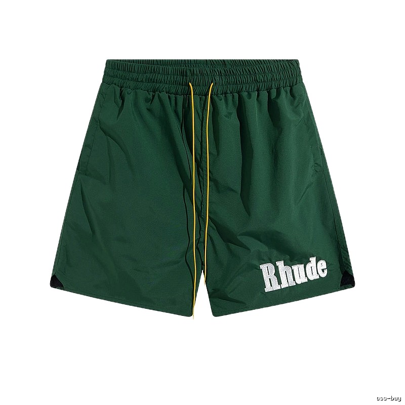 RHUDE Sporty Style Dark Green Shorts