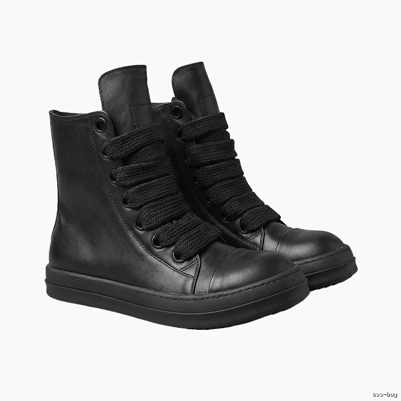 Rick Owens dark style high-top boots