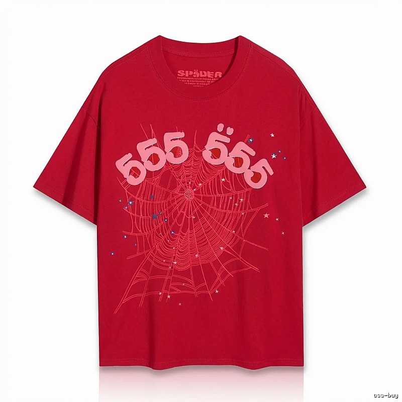 Sp5der 555 Series Trendy Red T-shirt