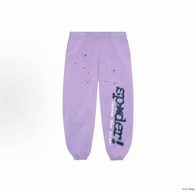Sp5der Casual Logo Sweatpants - large vertical wordmark and cuffed silhouette