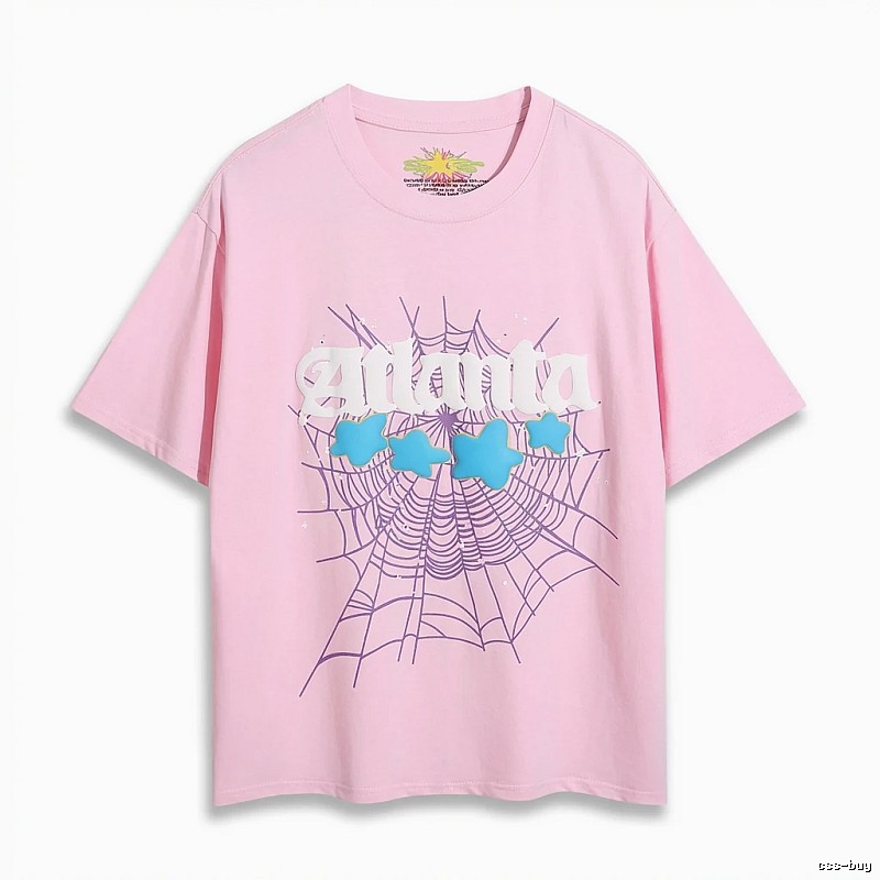 Sp5der Star Network Print Pink T-shirt