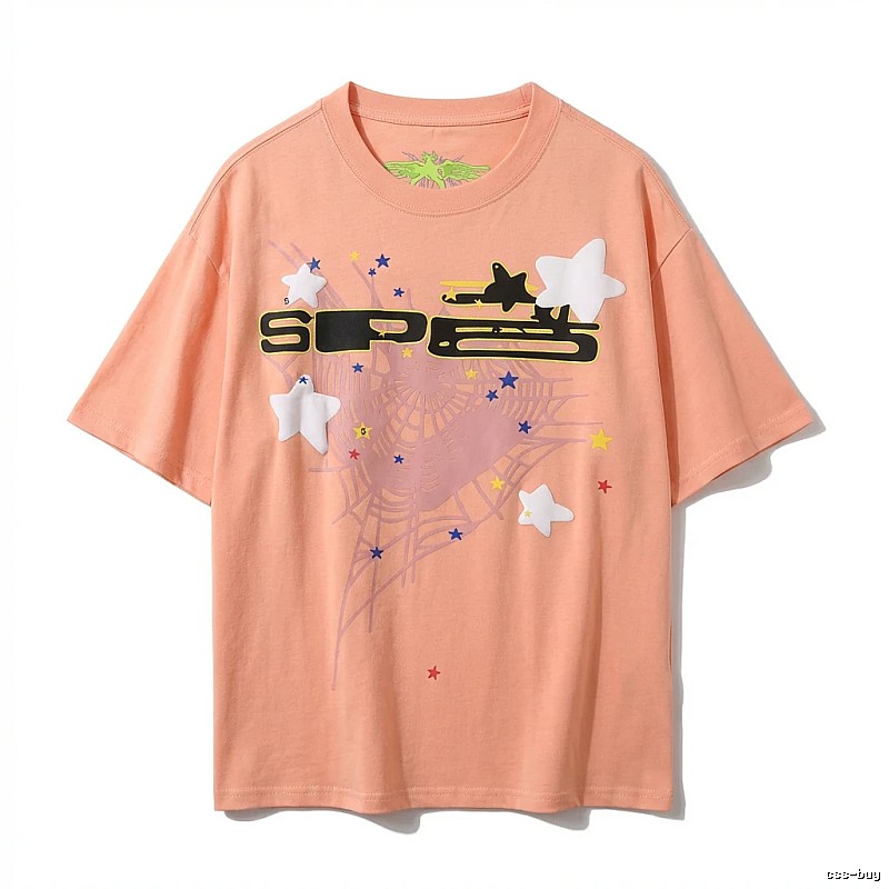 Sp5der Star Print Pink T-shirt