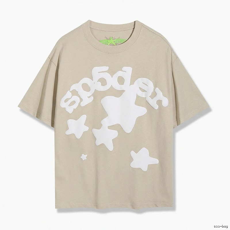 Sp5der Star Trendy Brand Khaki T-shirt