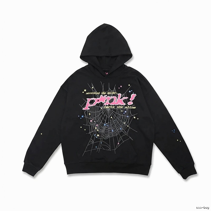 Sp5der Starry Web Style Black Hoodie