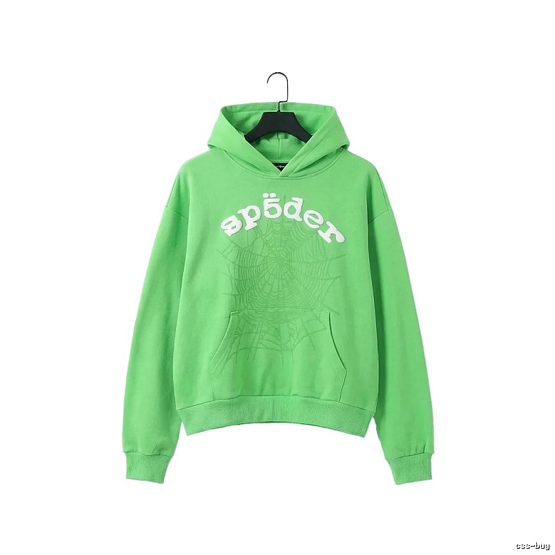 Sp5der Trendy Style Fluorescent Green Sweatshirt
