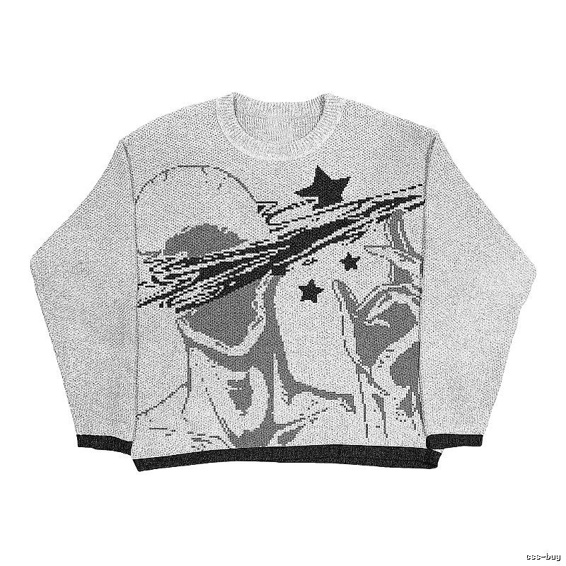 Sport Anime graphic sweater Black Knit Top for Collection Drops
