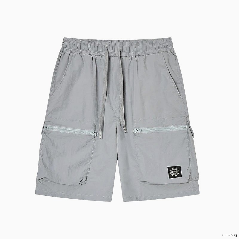 Stone Island Badge Street Style Light Grey Cargo Shorts