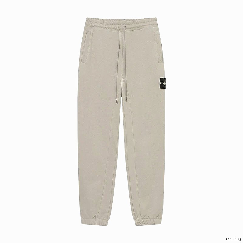 Stone Island Classic Casual Light Khaki Cuffed Jogger Sweatpants