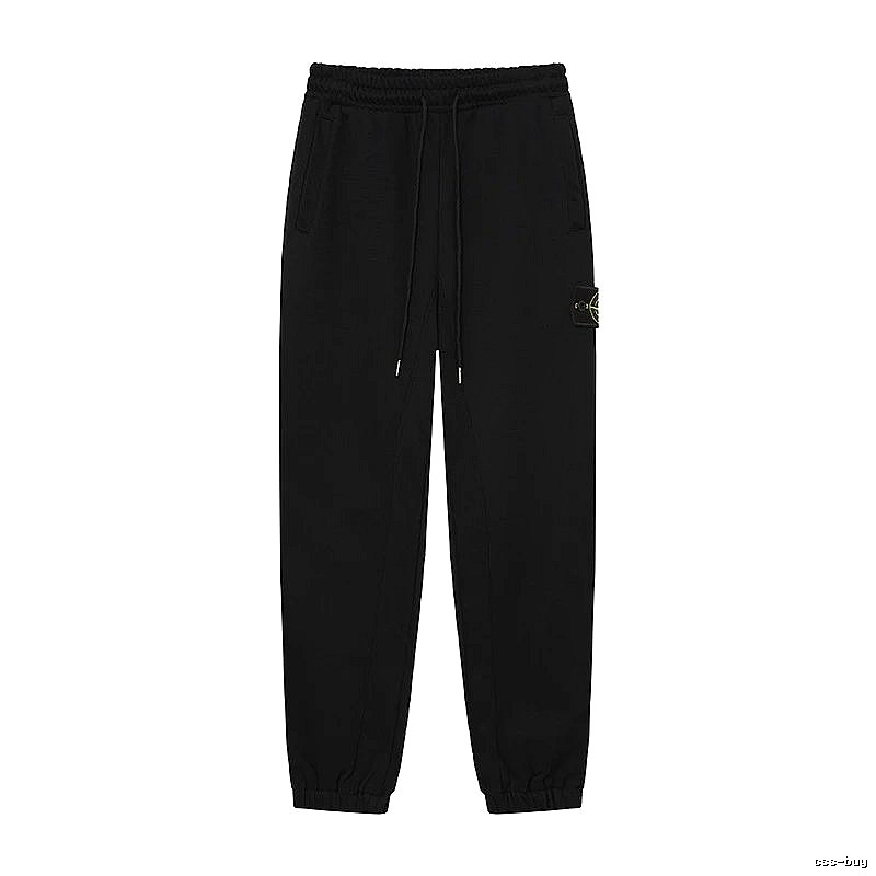 Stone Island Classic Functional Style Black Cuffed Sweatpants