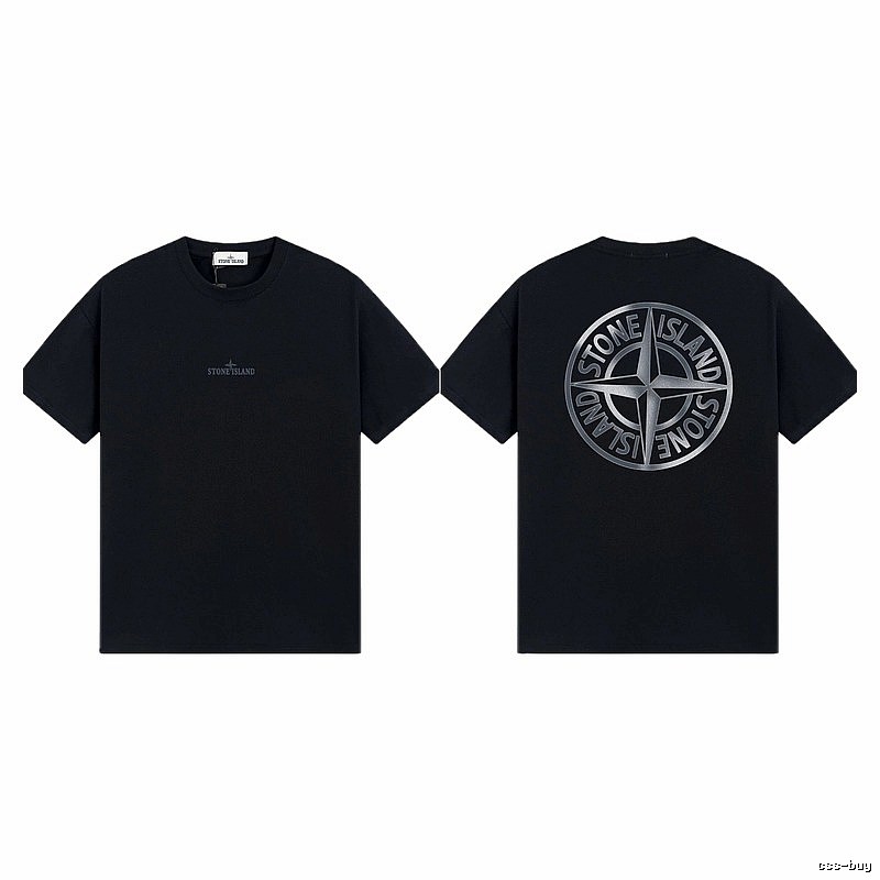 Stone Island Compass Collection Street Style Black T-Shirt