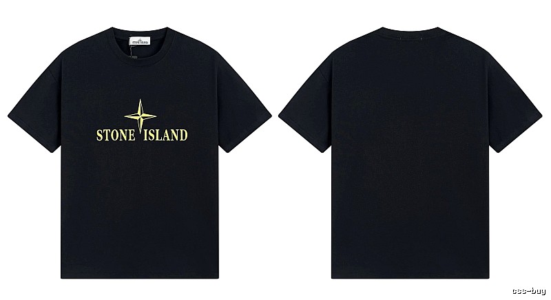 Stone Island Compass Print Street Style Black T-Shirt