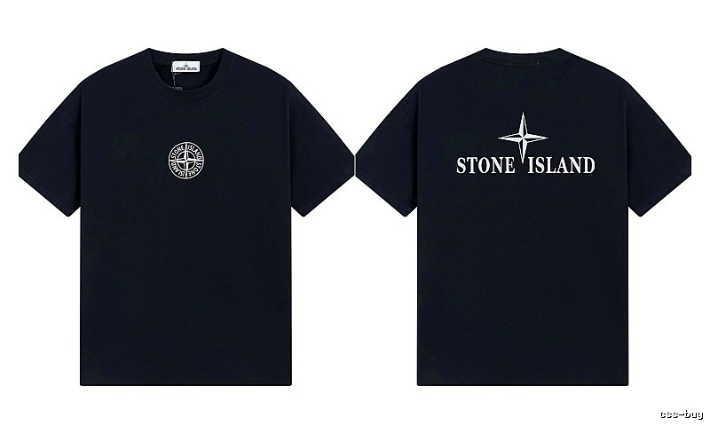 Stone Island Compass Street Style Black Short Sleeve T-shirt