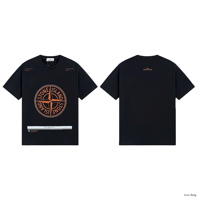 Stone Island Compass Techwear Style Black Short Sleeve T-Shirt