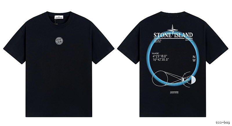 Stone Island Eclipse Collection Techwear Style Black Short-sleeve T-shirt