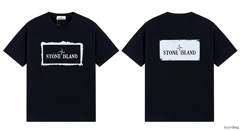 Stone Island Printed Street Style Black T-Shirt