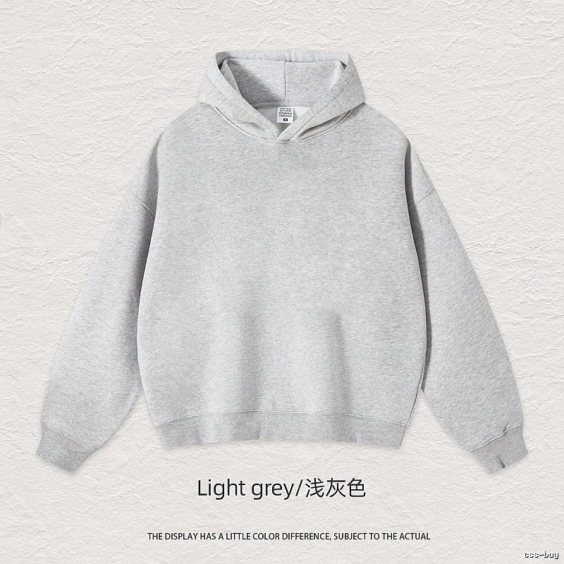 Streetwear Blank pullover hoodie Black Minimal A with Logo Accent
