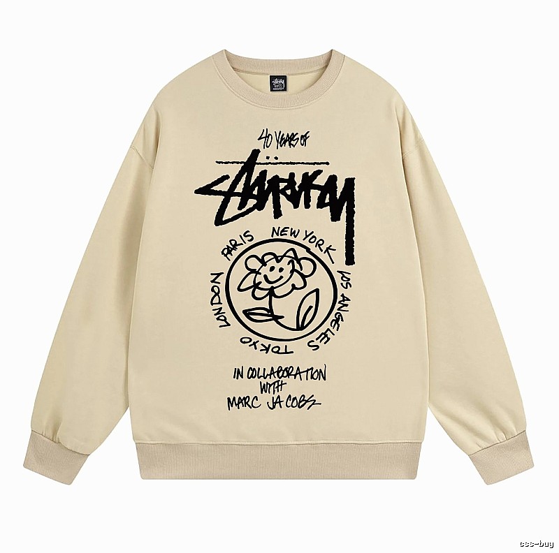 Stussy Beige Style 539 Graphic SweatShirt Travel Pack