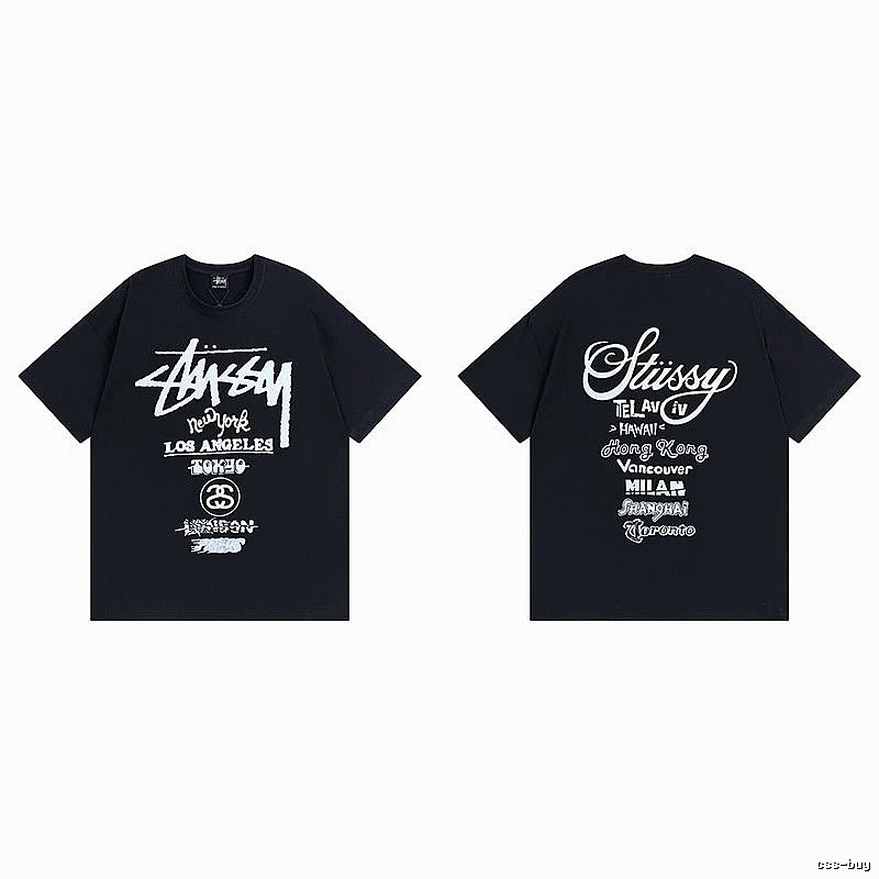 Stussy Black Spider Graphic T-Shirt Bold Graphic Logo