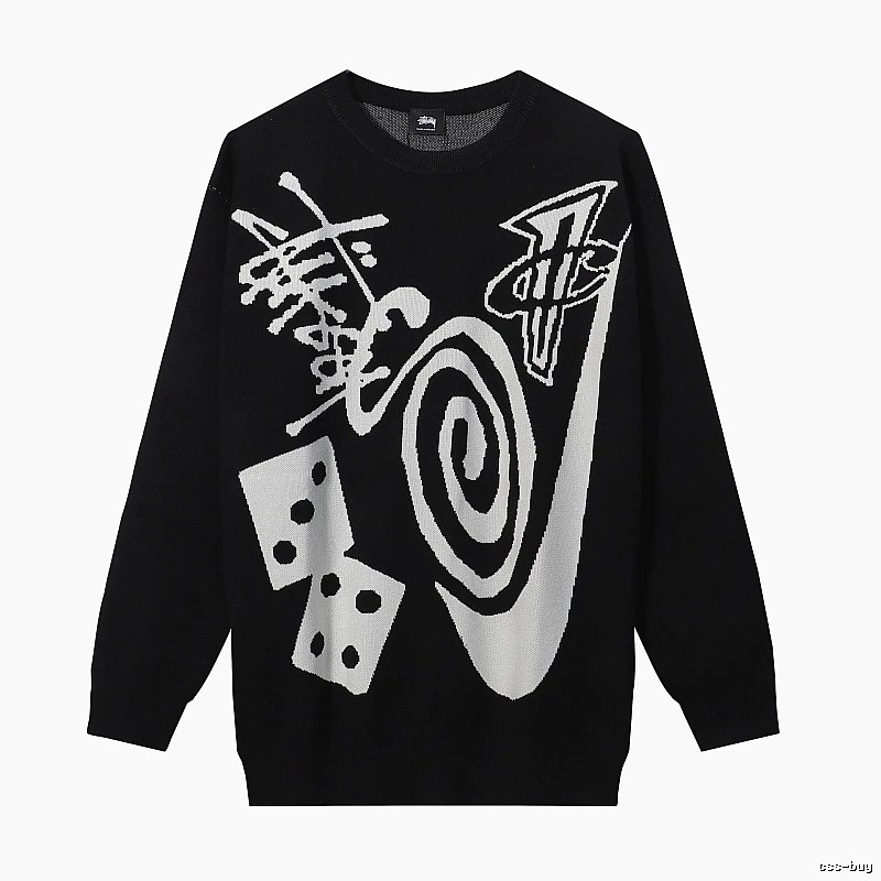Stussy Black Swirl Graphic SweatShirt Commuter Look