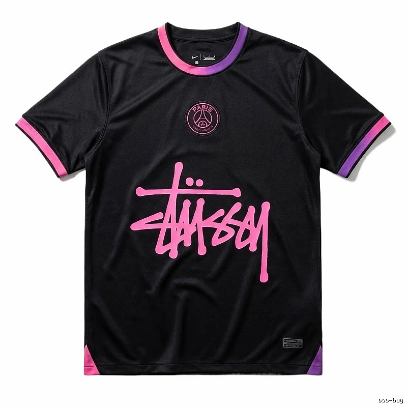 Stussy Co-branded Graffiti-style Black T-shirt