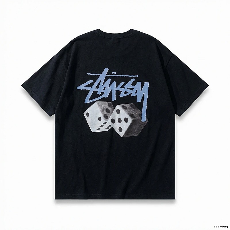 Stussy Dice Trendy Brand Black T-shirt