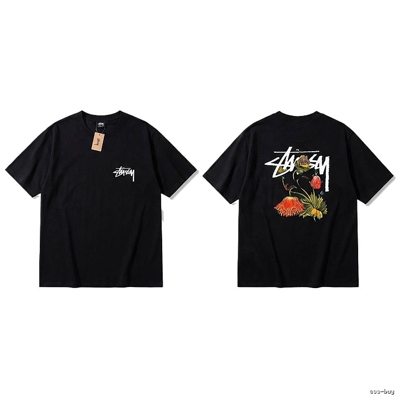 Stussy Floral Style Black T-shirt