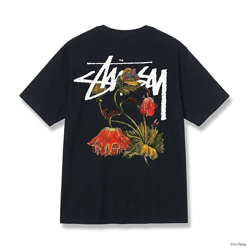 Stussy Floral Style Black T-shirt