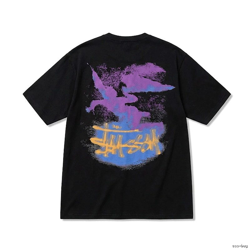 Stussy graffiti-style black T-shirt