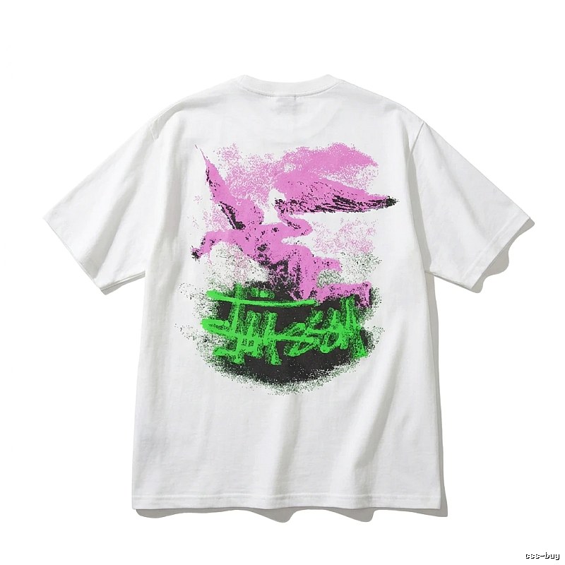 Stussy graffiti-style white T-shirt