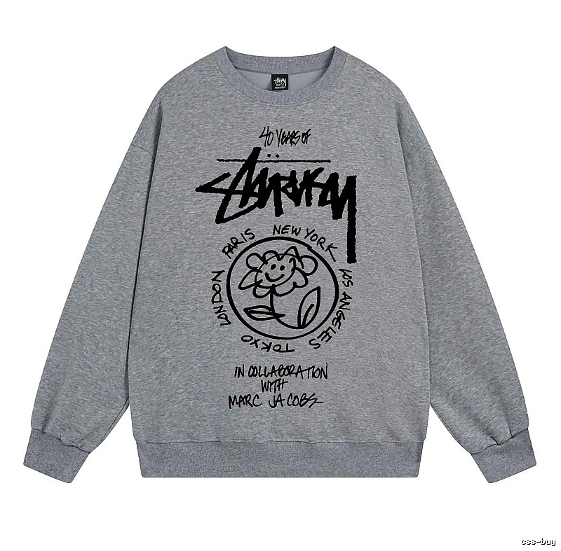 Stussy Gray Style 539 Graphic SweatShirt Minimal Look