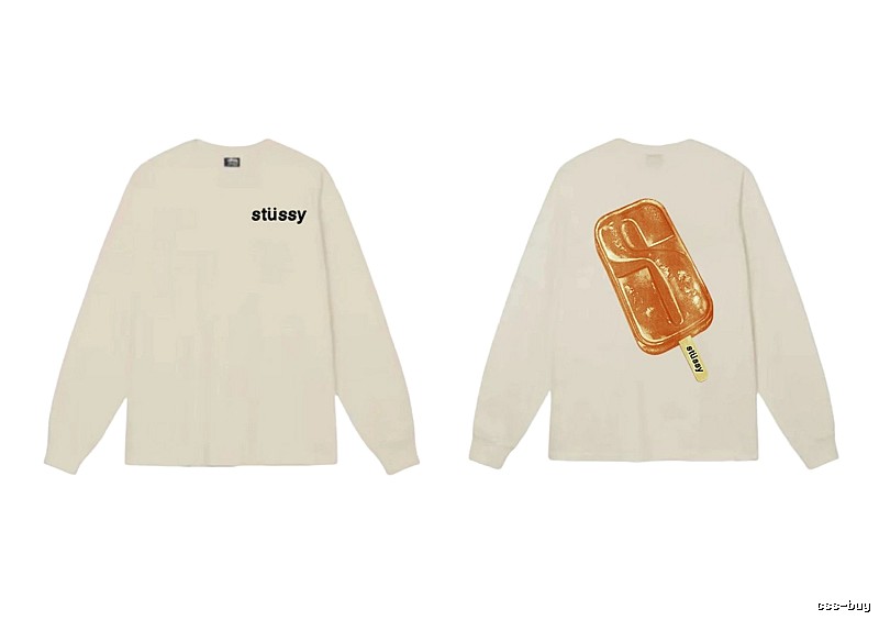 Stussy Ice Cream Style Off-White Long-Sleeve Shirt