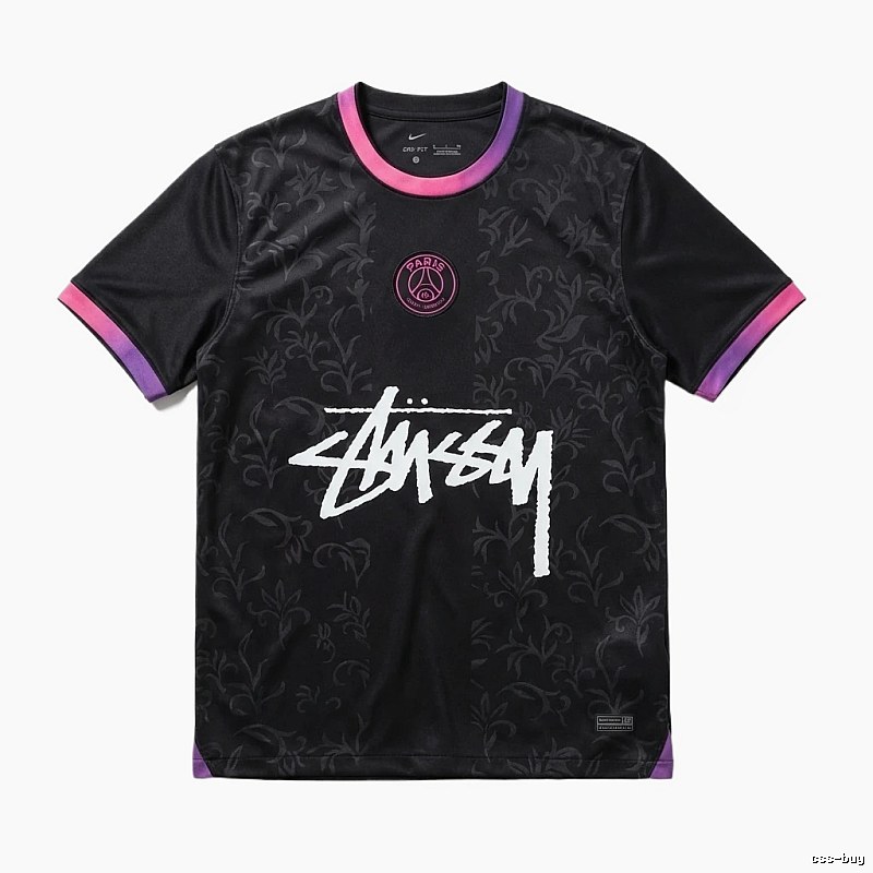 Stussy Paris Co-branded Style Black T-shirt