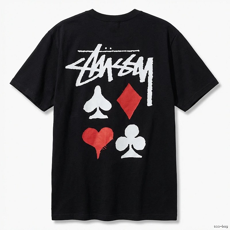 Stussy playing card style black T-shirt