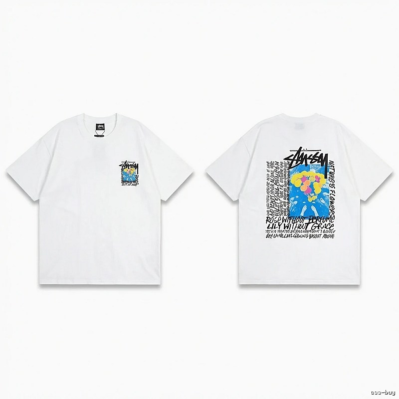 Stussy Printed Trendy White T-shirt
