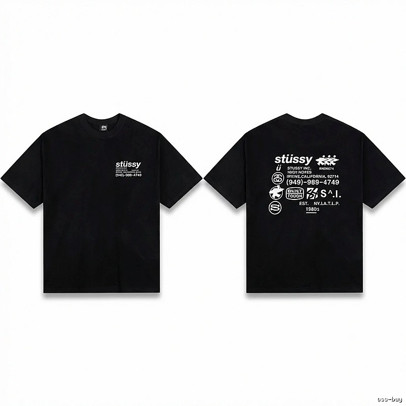 Stussy retro-style black T-shirt