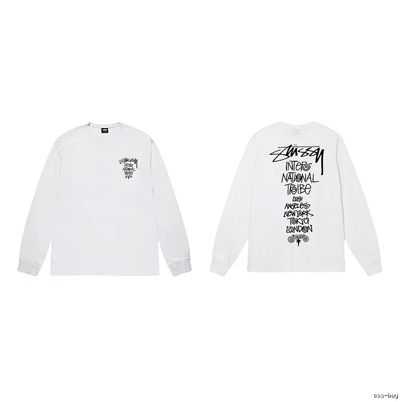 Stussy retro-style white long-sleeved shirt